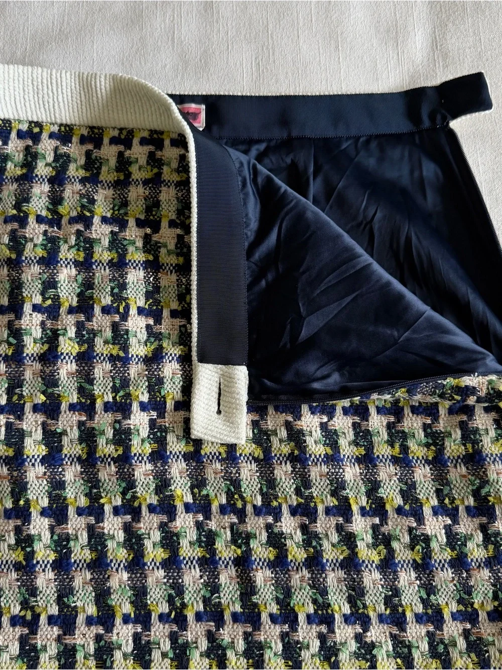 Kate Spade New York Skirt Womens 12 Pop Tweed Multicolor Plaid A-Line Mini Lined